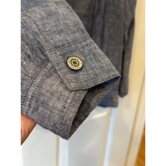 Jones & Co Jones New York Blue 100% Linen Button Up Jacket Womens 1X Plus Size - Picture 4 of 9